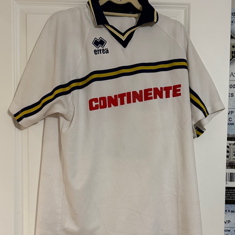Authentic Football/futbol/soccer jersey Errea White and Navy Soccer Jersey